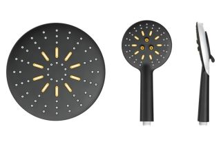 Душевая стойка Laguraty 17057 с изливом чёрный матовый